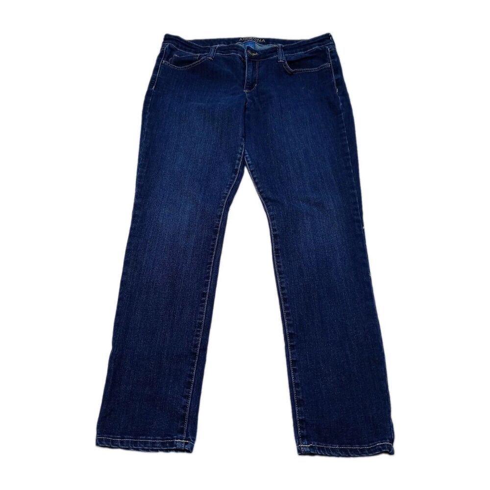Arizona Jean Co Womens Size 13 Average Dark Wash Denim Stretch Straight Leg Jean